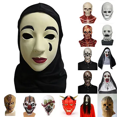 Halloween Horror Nun Clown Ghost Scary Skull Latex Mask Cosplay Party Fancy Prop • $18.42