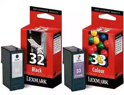 Genuine Lexmark 32 Black And 33 Colour Cartridges 2 Year Guarantee Fast Postage • £21.99