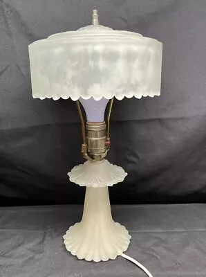 Vintage Satin Glass Boudoir Table Lamp Glass Shade SEE PICTURES  • $60