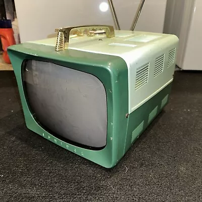 Admiral Vintage Portable B&W Tv Television T105alx Green MCM 1950’s • $180.80