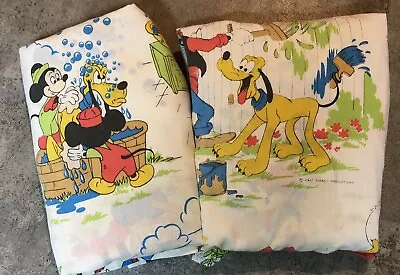 Vintage WALT DISNEY 1960’s MICKEY MOUSE FULL SIZE SHEET SET • $19.99