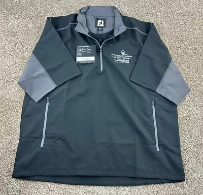 Footjoy Sport Windshirt Men's XL Black Short Sleeves Golf 1/4 Zip NWT New • $34.88
