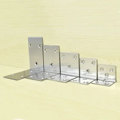 Stainless Steel Right Angle Corner Braces L Bracket Connector For Wood Furniture • $2.39