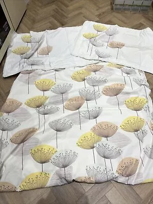 Sanderson Dandelion Clocks King Size Quilt Cover And 2 Pillowcases B110 • £30