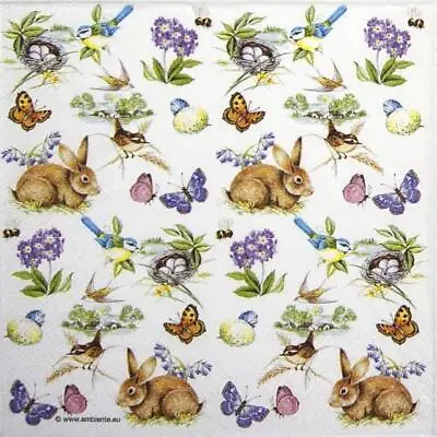 4x Single Cocktail Napkins Decoupage And Party - Easter Feeling • £1.19