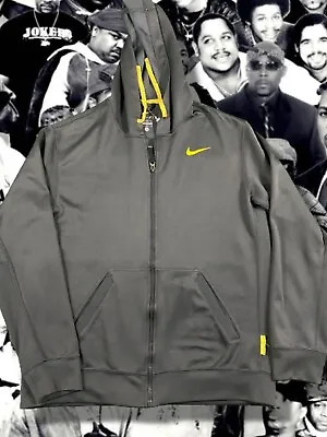 Nike LiveStrong Dri-fit Grey Yellow Full Zip Hoodie Men’s Medium Lance Armstrong • $11.99