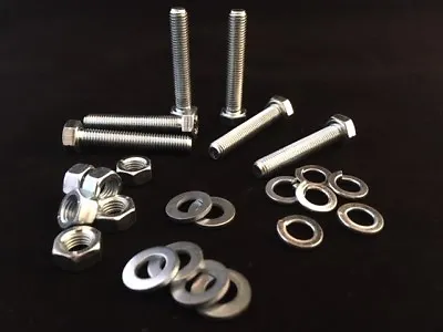 M7 High Tensile Zinc Plated Full Thread Bolts And Nuts + Washers Pack 612 Or 24 • £9.17