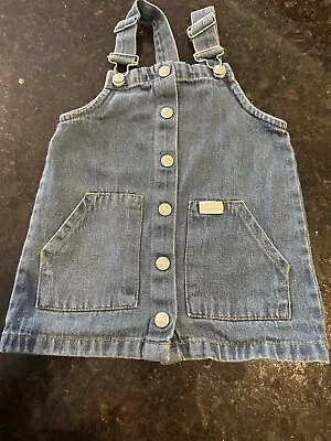 Seven 7 For All Mankind Toddler 2T Girls Overall Denim Bib Dress W/Pockets • $6.95