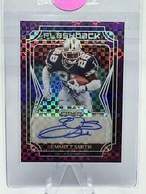 2021 Prizm Emmit Smith Auto #/ 25 Flashback Cowboys RB HOF Purple • $61.99