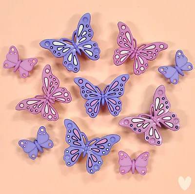 DRESS IT UP Buttons Sweet Butterflies 9315 -  Butterfly Fairies Princess • £3.50