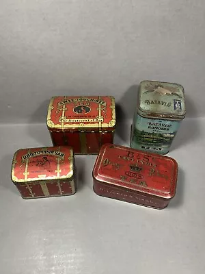 Vintage Tin Lot Tea Trunk Suitcase Advertising Metal Box • $44.95