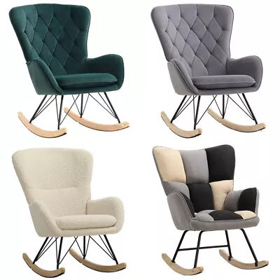 £129.95 • Buy Rocking Chair Armchair Swing Rocker Recliner Chair Wing Back Sofa Mother Nursery