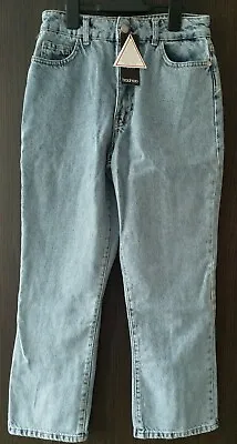 £10 • Buy Boohoo Petite Acid Wash Split Hem Straight Leg Jeans Size 8