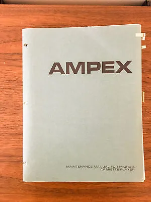 Ampex Model Micro 5 Cassette Service Manual *Original* • $19.97