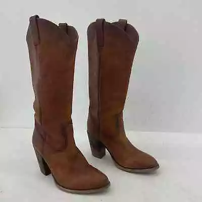 FRYE Women's Western Boots Brown Leather Size 10B Preowned • $99