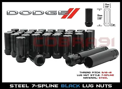 32pc Black Duplex Spline Acorn Steel  Lug Nut Set Dodge Ram 3500 SRW Socket Key • $60