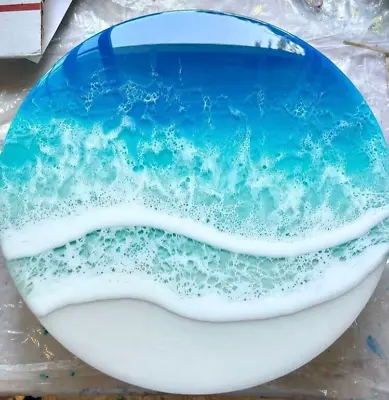 15  Epoxy Ocean Side Table Handmade Resin Furniture For Unique Home Decor • $279.90