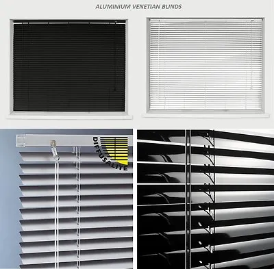 Aluminium Metal Venetian Blinds Trimable Easy Fit 25mm Slat Home Office All Size • £7.45