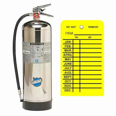 NEW 2.5 Gallon Water Press. Fire Extinguisher W/Wall Hook Sign Inspection Tag  • $199.80