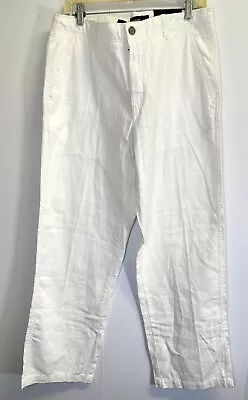 NWT Marc Anthony 36/30 Mens Pants White Linen Blend Slim Fit • $17.99