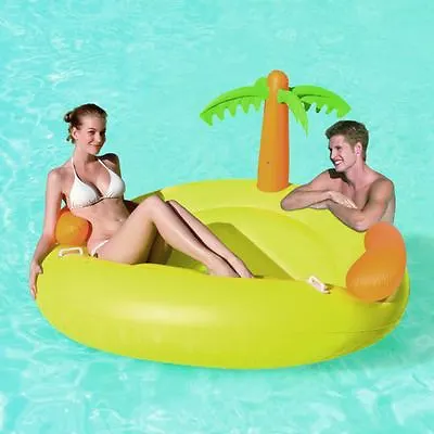 Besway Inflatable Large Tropical Island Swimming Pool Lilo Lounger Pool Toy • £27.95