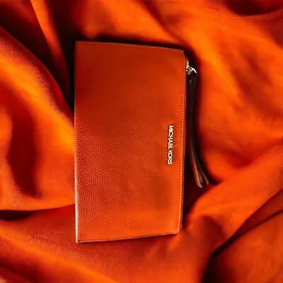 Michael Kors Orange Leather Wristlet New • $68