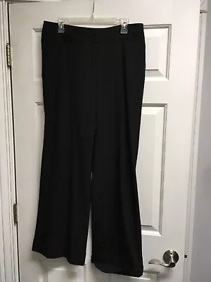 Michael Kors Millbrook Fit Black Wide Leg Cuffed Pant Size 8 Pre-owned • $29.99