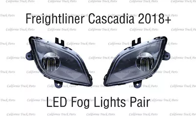 Freightliner Cascadia Full LED Fog Lights Lamps Black Pair For 2018+ • $234