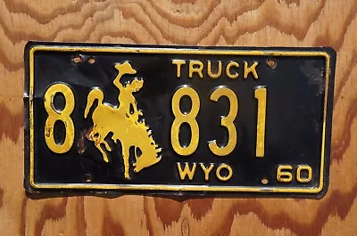 $24.99 • Buy 1960 Wyoming Truck License Plate # 8 - 831