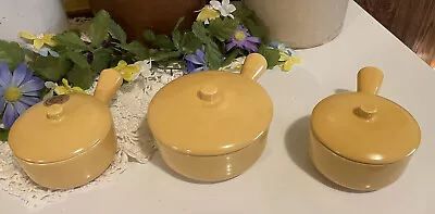 Vtg La Solana Solanaware Pottery Three Yellow Pieces One #2 And Two #1  Bowls • $32