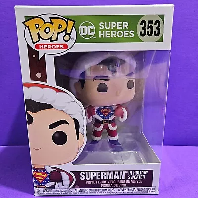 Superman In Holiday Sweater Funko Pop Heroes #353 W/Protector Christmas Holidays • $10.99
