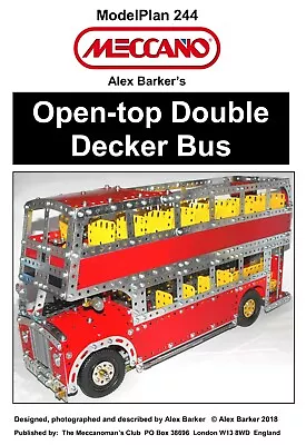 Meccano Model Plan - Open-top Double Decker Bus • £9.40