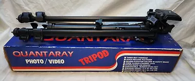 New Quantaray KPB-503B Video /camera Tripod W/ Rubber Spiked Feet 22-58  Height  • $49.90