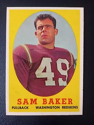 1958 Topps #34 Sam Baker Washington Redskins • £1.70