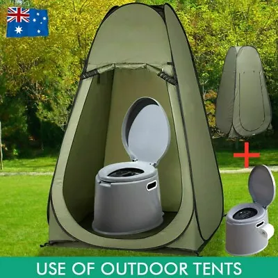 $58.95 • Buy 6L Portable Potty Toilet Outdoor Camping Shower Tent Pop Up Privacy Change Room 