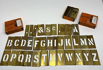 2 Sets Of Vintage Reese's Gothic Adjustable Brass Stencils - 1 1/2” Letters • $24.99