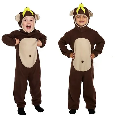 Monkey Fancy Dress Up Costume Outfit Animal Bodysuit Zoo Kids Boys Book Week  • £14.66