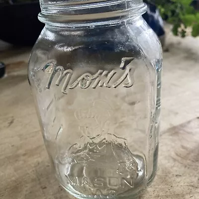 Vintage Mom's Mason Jar Square Glass Quart Canning Jar - Used • $15