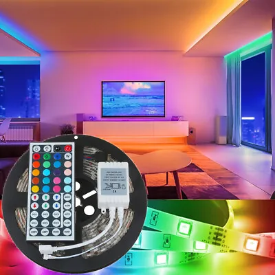 LED Strip Lights 5M RGB Music Sync Bluetooth 5050 RGB Room Light + 44 Key Remote • $5.45