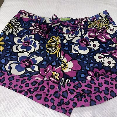 Vera Bradley Size MED Womens Pink Paisley Sleep PJ Cotton Shorts Elastic Waist • $6.99