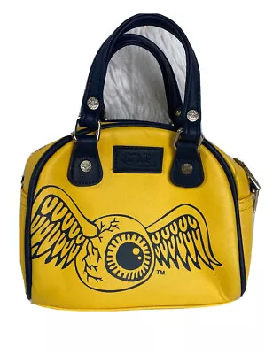 Von Dutch Navy & Yellow Mini Bag Purse Y2K Rare Flying Eye • $140