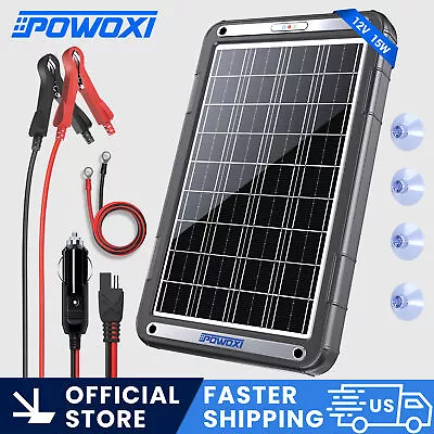 POWOXI NEW Upgraded MPPT 15W Solar Battery Trickle Charger For 12 Volt Car RV • $68.39