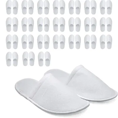 25 Pairs Disposable Spa Slippers Non Slip Closed Toe Hotel Slippers Unisex Guest • $25.99