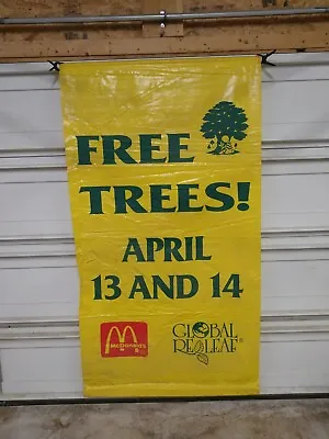 Vintage 1990 McDonald's Global Re-leaf Trees Advertising Banner Sign Rare 44x80 • $74.24