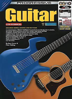 Learn To Play Guitar - Progressive Teach Yourself Beginner Book CD DVD Rom ~M7  • £23.99