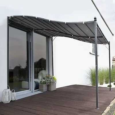 Outsunny 3 X 3M Wall Mounted Awning Free Stand Canopy Shade Garden Porch Pergola • £112.99
