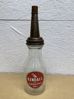 Kendall  Motor Oil Bottle Spout Cap Glass Vintage Style Gas Station • $19.99