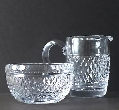 Vintage Waterford Crystal Glass  Milk/Cream Jug & Sugar Bowl Colleen Design • £25