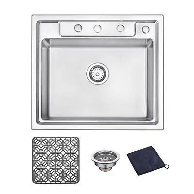 DIRECTUNIT 4-Hole Drop-in Stainless Steel Kitchen Sink Topmount 25 X22 X9  • $78.99