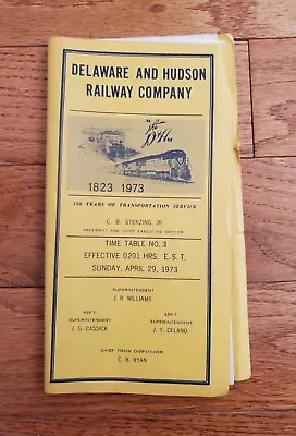 1973 Delaware And Hudson Railway Company Dh Railroad Employee Time Table #3 • $14.99